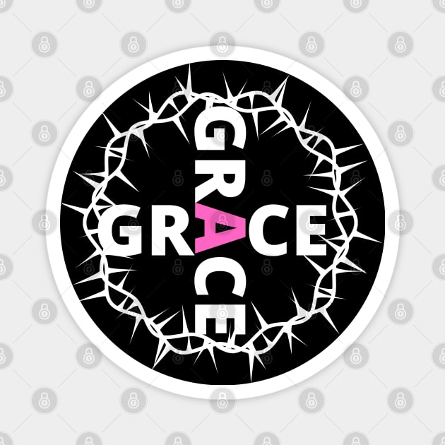 Grace With Thorn Crown Christian Design Magnet by kissedbygrace